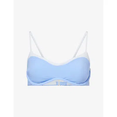 We Are Tala Omens Iris Blue Contrast Underwired Bikini Top