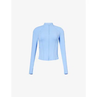We Are Tala Omens Iris Blue Dayflex Zip-up Stretch-woven Sports Jacket