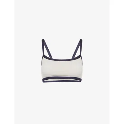 We Are Tala Omens Ivory Dayflex Bandeau Sports Bra In White
