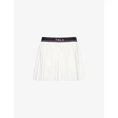 We Are Tala Omens Dayflex Logo Pleated Stretch-woven Tennis Skort Ivory
