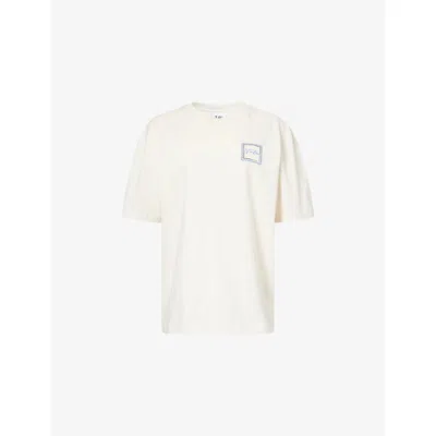 We Are Tala Omens Ivory Postcard Graphic-print Cotton T-shirt Xs In White