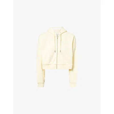We Are Tala Omens Lemon Yellow Slouchy Cocoon Cotton-blend Hoody In Multi