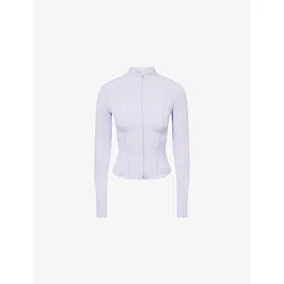 We Are Tala Omens Lilac Dayflex Embroiderd-logo Stretch-woven Jacket In Purple
