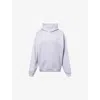 We Are Tala Omens Lilac Oversized Embossed-branding Cotton-jersey Hoody In Purple