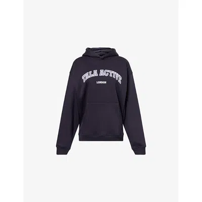 We Are Tala Omens Active Applique Cotton-blend Hoody Midnight Navy Xs In Blue