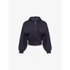 We Are Tala Omens Cocoon Sweat Zip-up Cotton-blend Hoody Midnight Navy In Blue