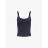 We Are Tala Omens Dayflex Scoop-neck Jersey Vest Top Midnight Navy In Blue