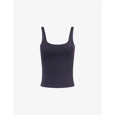 We Are Tala Omens Dayflex Scoop-neck Jersey Vest Top Midnight Navy In Blue