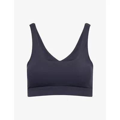 We Are Tala Omens Dayflex Square Neck Sports Bra Midnight Navy Xs In Blue