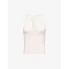 We Are Tala Omens Pale Pink Dayflex Built-in Support V-neck Racer Stretch-woven Vest Top