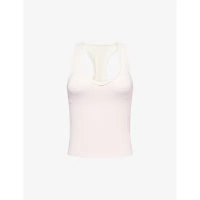 We Are Tala Omens Pale Pink Dayflex Built-in Support V-neck Racer Stretch-woven Vest Top