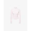 We Are Tala Omens Pale Pink Dayflex Zip Run Stretch-jersey Jacket In Pink