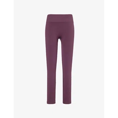 We Are Tala Omens Sculpt Seamless Scrunch Tapered-leg Mid-rise Stretch-woven Blend Leggings Plum Marl
