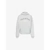 We Are Tala Omens  Relaxed-fit Embroidered-logo Cotton-blend Hoodie In Silver