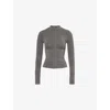 We Are Tala Omens Sculpt Seamless Panelled Stretch-nylon And Polyester Jacket Dark Olive Marl