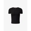 We Are Tala Omens Shadow Black 365 Short-sleeve Long-length Stretch-modal T-shirt Xs In Black