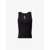 We Are Tala Omens Shadow Black 365 V-neck Stretch-modal Tank Top In Black