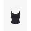 We Are Tala Omens Shadow Black Dayflex Double-layer Jersey Vest Top In Blue