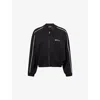 We Are Tala Omens Shadow Black Logo-print Side-pocket Woven Track Jacket In Black