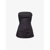 We Are Tala Omens Shadow Black Longline Strapless Cotton And Linen Top Xl