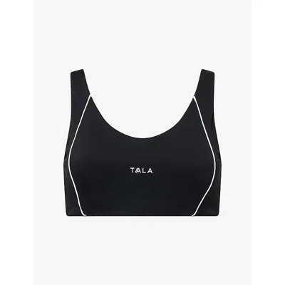 We Are Tala Omens Shadow Black Skinluxe Contrast Piping Sports Bra