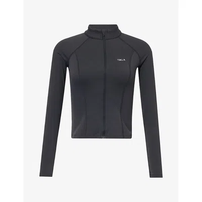 We Are Tala Omens Skinluxe Full-length Running Jacket Slate Green Xs
