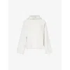 We Are Tala Omens  Softsmart Flared-sleeve Oversized Jersey Hoody In Ecru