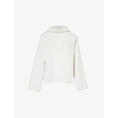 We Are Tala Omens  Softsmart Flared-sleeve Oversized Jersey Hoody In Ecru