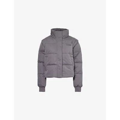 We Are Tala Omens  Storm Removable-sleeve Recycled-polyester Jacket In Charcoal
