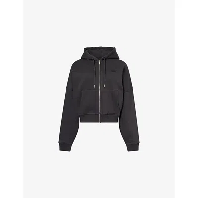 We Are Tala Omens Vintage Black Cocoon Zip-through Cotton-blend Hoody