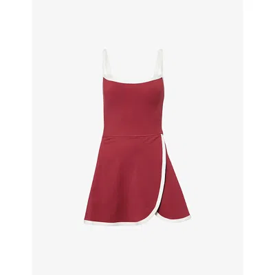 We Are Tala Omens Dayflex Active Stretch-woven Mini Dress Vintage Red Xs