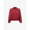 We Are Tala Omens Vintage Red Logo-print Side-pocket Woven Jacket Xs In Red