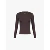 We Are Tala Omens Espresso 365 Sculpt Long-sleeve Stretch-jersey T-shirt In Espresso