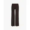 We Are Tala Omens Espresso 365 Sculpting Multiway Fold-waist Relaxed Fit Stretch-jersey Trousers In Espresso