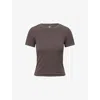 We Are Tala Omens Mocha Brown 365 Short-length Stretch-modal T-shirt In Brown