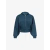 We Are Tala Omens Cocoon Sweat Zip-up Cotton-blend Hoody Deep Teal Xs In Blue