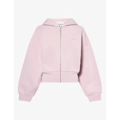 We Are Tala Omens  Cocoon Zipped Cotton-blend Hoody In Blush