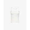 We Are Tala Omens Ivory Dayflex Built-in Support Bandeau Racer Stretch-woven Vest Top