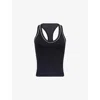 We Are Tala Omens Shadow Black Dayflex Built-in Support V-neck Racer Stretch-woven Vest Top Xl