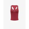 We Are Tala Omens Vintage Red Dayflex Built-in Support V-neck Racer Stretch-woven Vest Top
