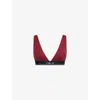 We Are Tala Omens Vintage Red Dayflex Contrast Logo Band Sports Bra