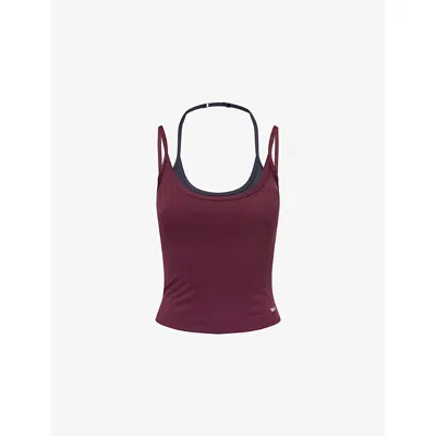 We Are Tala Omens Dayflex Double-layer Jersey Vest Top Fig In Multi