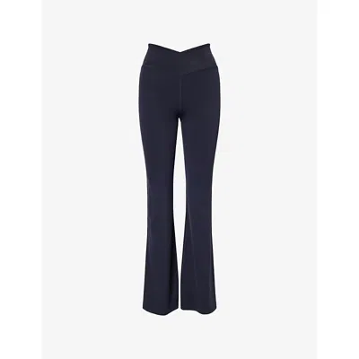 We Are Tala Omens Dayflex High-waisted Stretch-jersey Yoga Trousers Midnight Navy Xl In Blue