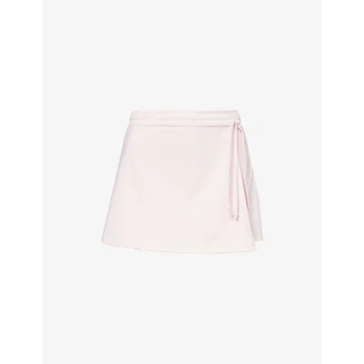 We Are Tala Omens Pale Pink Dayflex Tie Side Stretch-woven Skort Xs