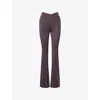 We Are Tala Omens Cool Espresso Dayflex Wrap Stretch-jersey Yoga Pants In Brown