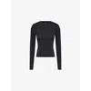 We Are Tala Omens Round-neck Long-sleeve Stretch-modal T-shirt Black In Black