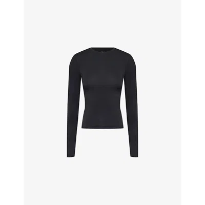 We Are Tala Omens Round-neck Long-sleeve Stretch-modal T-shirt Black
