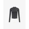 We Are Tala Omens Sculpt Seamless Longline Stretch-woven Jacket Deep Teal In Blue