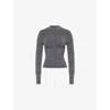 We Are Tala Omens  Sculpt Seamless Panelled Stretch-nylon And Polyester Jacket In Charcoal Marl