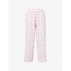 We Are Tala Omens Ballet Pink Printed Sleep Lounge Wide-leg Stretch-cotton Trousers Xs